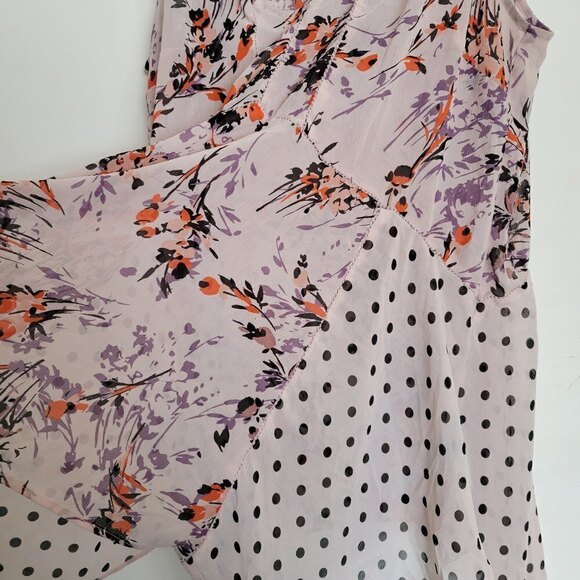 Anthropologie Vanessa Virginia Pink Floral Garden Pop Hankerchief Top Sz Medium - Picture 7 of 14